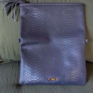 GiGi New York Dark Blue Snakeskin Bag